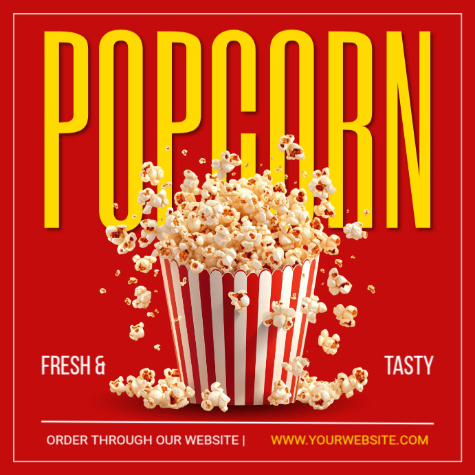 Red Professional Popcorn Instagram Post Template | PosterMyWall