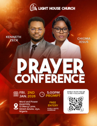 Red Prayer Conference Flyer Template
