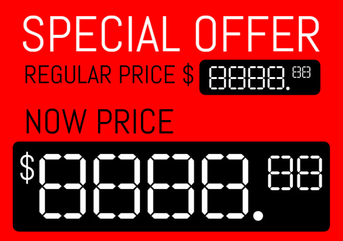 Sample Proce Tag Red Professional Price Tag Label A5 Template | PosterMyWall