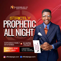 Red Professional Prophetic Church Event Instagram Post template