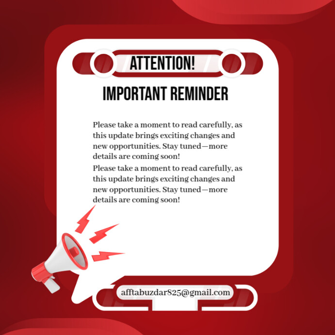 Red Professional Public Message Background Instagram Post template