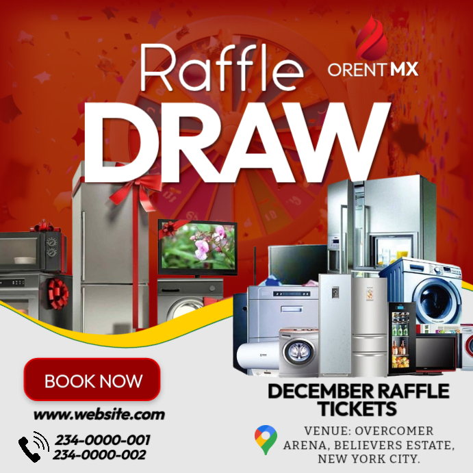 Red Professional Raffle Draw Instagram Post Template | PosterMyWall