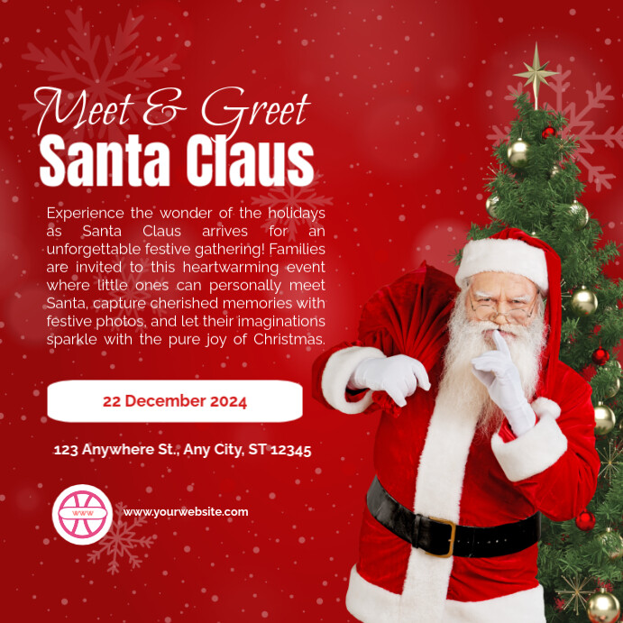Red Professional Red And White Modern Santa Claus Meet And Greet ...