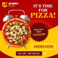 Red Professional Red And Yellow And White Pizza Restaurant Advertisement 2025 2026 2027 2028 2029 20 Instagram Post template