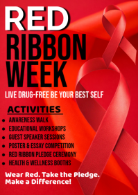Rot Red Ribbon Week A4 Template