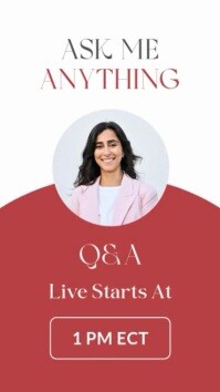 Red Professional Red White And Black | Q&a Ask Me Anything  Instagram Story template