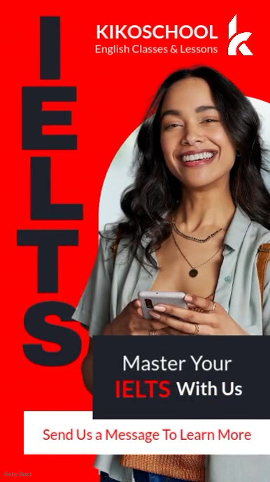 Red Professional Red White And Black Ielts And Pte Coaching Advertising Modern Minimal Instagram Sto Instagram-verhaal template
