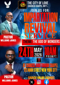 Red Professional Religious Revival Event A6 Video template