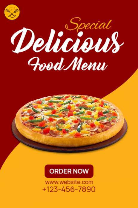 Red Professional Restaurant Menu Poster Template | PosterMyWall