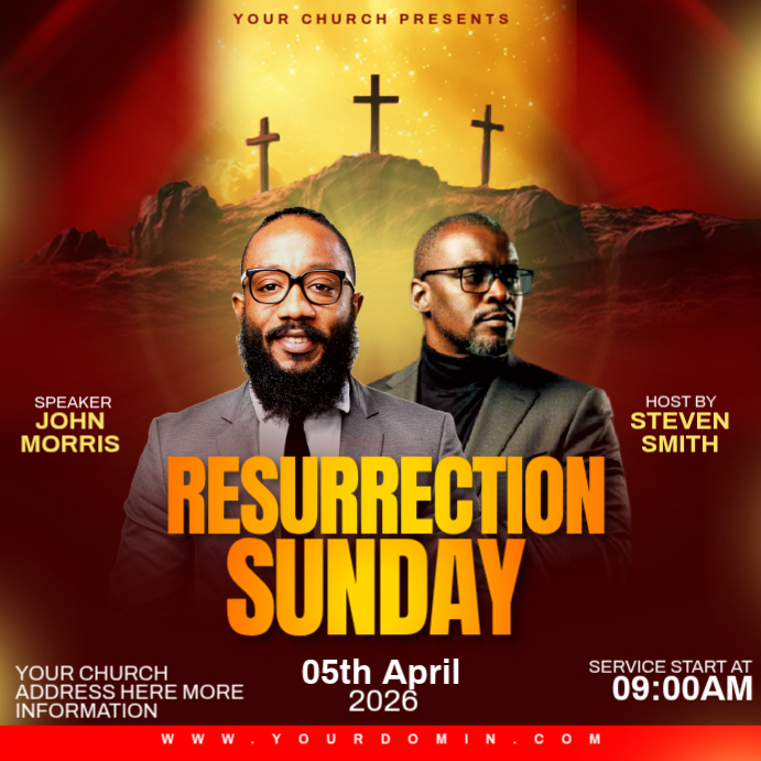 Copy of Red Professional Resurrection Sunday Church Service Instagram ...