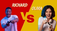 Red Professional Richard Vs Olivia Video Game YouTube Thumbnail template