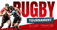 Red Professional Rugby Facebook Shared Image template