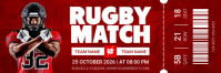 红色 Rugby Match Twitter Banner Template