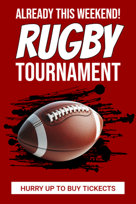 Local Rugby Fixture Poster Red Professional Rugby Poster Template | PosterMyWall