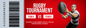 Red Professional Rugby Tournament Twitter Ban template