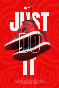 红色 Nike Promotion Poster Template