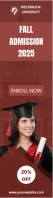 Red Professional  Simple Fall Admission Wide Skyscraper Ad Wide Skyscraper template