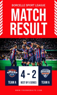 Red Professional Soccer Match Result Us Legal template