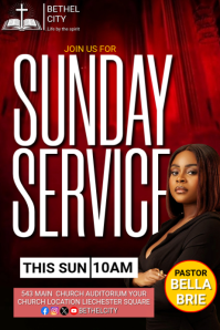 Rojo Sunday Service Poster Template