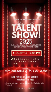 Red Professional Talent Show Instagram Story template