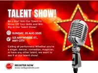 Red Professional Talent Show Singer And Musical Presentation template