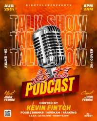 Red Professional Talk Show Podcast Instagram Portrait template