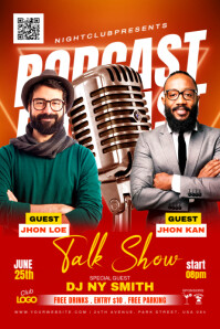 Rot Podcast Talk Show Event Plakat Template