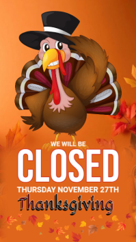 Red Thanksgiving Closed Announcement Indaba yaku-Instagram Template