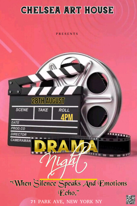 Red Professional This Is A Vibrant And Creative Flyer Or Poster Design Template For A "drama Night" Pinterest Grafieka