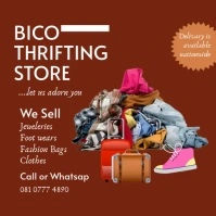 Red Professional Thrift Store Instagram Post template