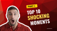 Red Professional Top 10 Shocking Moments Youtube Thumbnail  Youtube Thumbnail template