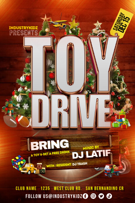 Copy of Red Professional Toy Drive Poster | PosterMyWall