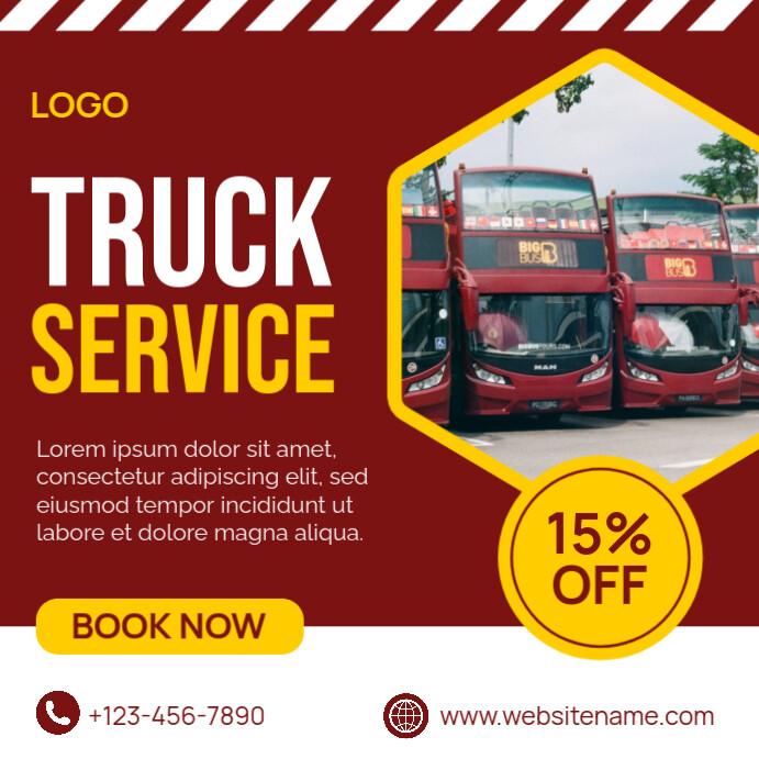 Red Professional Truck Service Instagram Post Template | PosterMyWall
