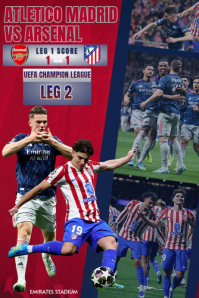 Red Professional UEFA Champion League Match Poster โปสเตอร์ template