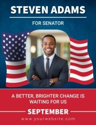 Red Professional Vote For Flyer (us Letter) Pamflet (Letter AS) template