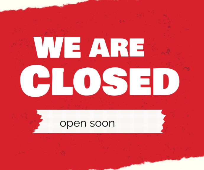 Red Professional We Are Closed  Medium Rectangle Rettangolo medio template