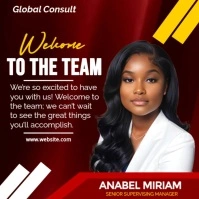 Red Professional Welcome Aboard Template Square (1:1)