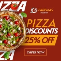 Red Professional White Red And Orange Pizza Social Media Instagram Post Banner Advertising 2025 2026 template