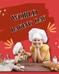 Red Professional World Baking Day  Instagram Portrait template
