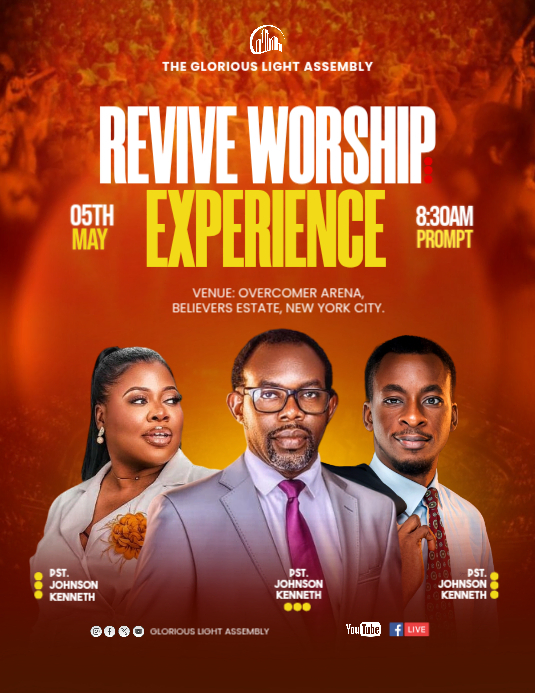 Modèle Red Professional Worship Event Flyer | PosterMyWall