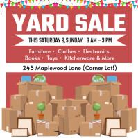 Red Professional Yard Sale Flyer  Instagram Post template