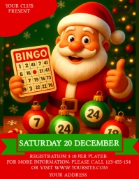 Red Professionale Bingo Christmas Edition Volantino (us Letter) template