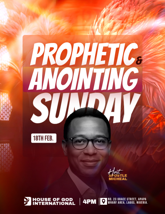 Copy of Red Prophetic Anointing Sunday Event Flyer | PosterMyWall