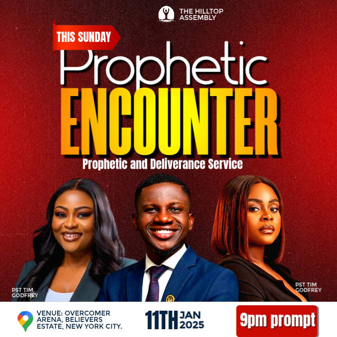 Red Prophetic Encounter Event Instagram Post Template | PosterMyWall