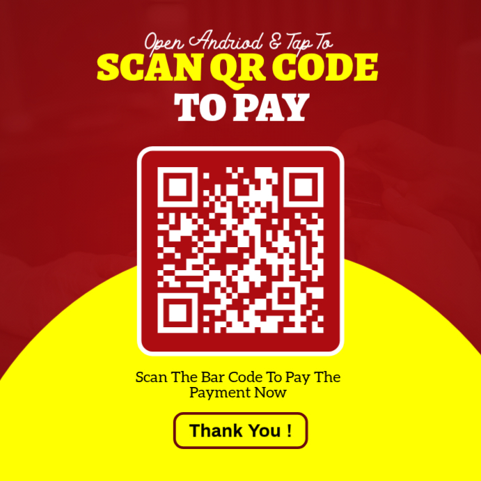 Red QR Code Payment Instagram Post Template | PosterMyWall