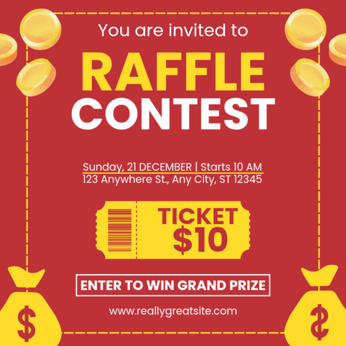 Instagram Raffle Spa Modèle Red Raffle Contset Instagram Post | PosterMyWall