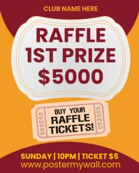 Red Raffle Ticket Instagram Portrait template