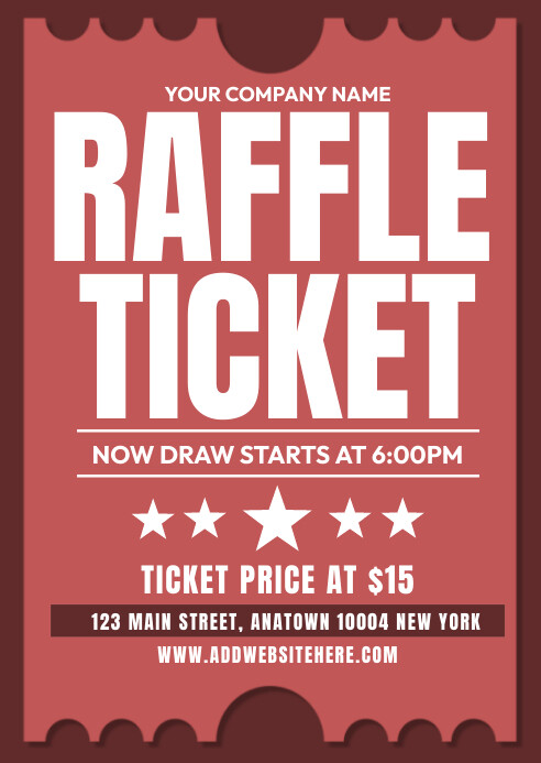 Red Raffle Tickets A6 Template | PosterMyWall