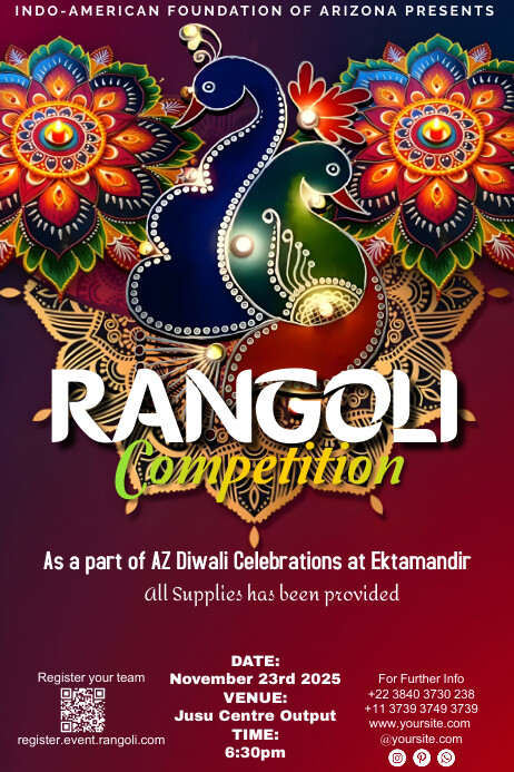 Red Rangoli Poster Template | PosterMyWall