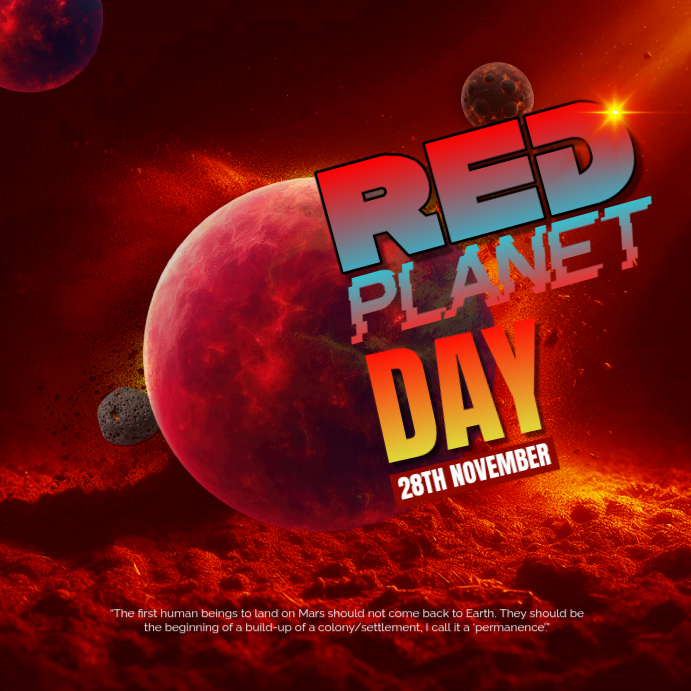 Red Red Planet Day Instagram Post Template | PosterMyWall